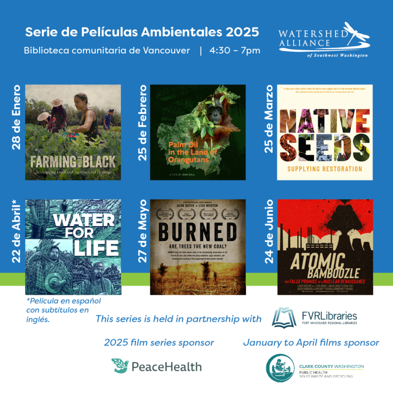 spanish graphic with all six 2025 watershed film series movie posters